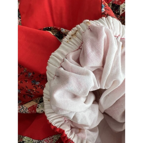 Women's Vintage Blouse & Circle Skirt Set & Belt, Red Lace Mixed Prints Size M - Picture 15 of 16